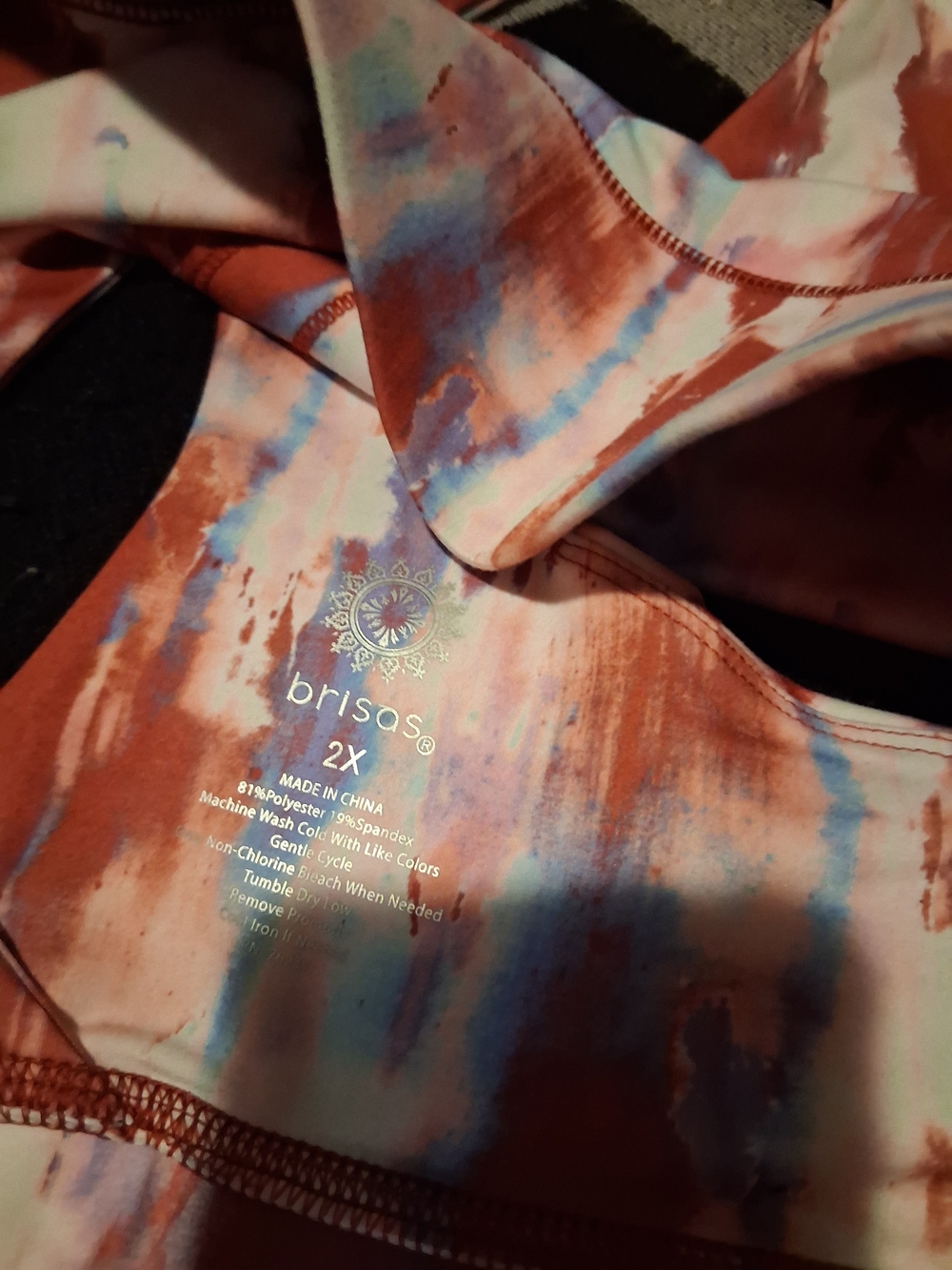 BRISAS Rust Multi Tie-Dye Racerback Sports Bra - Picture 4 of 5